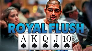 Royal Flush to High Card Biggest Pot With Every Hand [upl. by Ahsaercal]