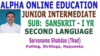 INTER I YR SANSKRIT I YR Sarvanama Shabdas Thad Pulling Strilinga Napunsaka [upl. by Saundra332]