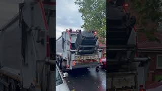 UK Garbage Trucks Bin collection Communal Bins Cleaning Emptying Manchester England UK garbage [upl. by Margarete]