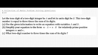 A Collection of Maths Problem Solving Questions169 Numbers [upl. by Natan478]