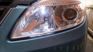 How to replace a headlight bulb in Skoda Fabia Skoda Roomster [upl. by Stace]