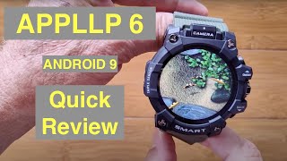 LOKMAT APPLLP 6 Android 9 4GB64GB Dual Cameras Rugged Looking 4G Smartwatch Quick Overview [upl. by Anabelle]