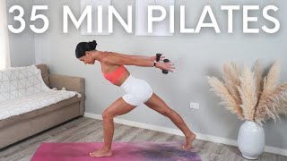 35 MIN FULL BODY WORKOUT  AtHome Pilates With Weights [upl. by Theis529]