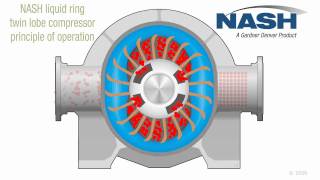 NASH Twin Lobe Liquid Ring Compressor  How It Works [upl. by Wendell]