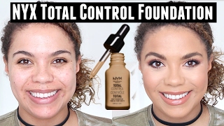 NYX Total Control Drop Foundation Review Oily Skin  samantha jane [upl. by Avenej811]