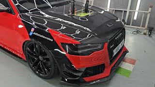 Making a customised carbon skinned bonnet for the RS6 something a bit different at JM Details [upl. by Gertrudis]