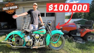 BARN FIND Harley Davidson Knucklehead Motorcycles [upl. by Llenrag218]