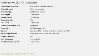 NSN 5365002937947 Machine Thread Plug [upl. by Ennasus]