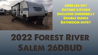 Double bunk  Grill  2022 Forest River Salem 26DBUD  Fun Town RV [upl. by Guthrey]