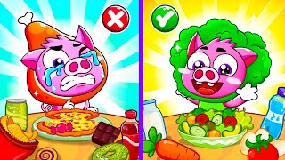 Healthy Food Vs Junk Food Song 🍔🥗 Healthy Habits 🥦🍅 Funny Kids Songs  Baby Color Nursery Rhymes [upl. by Osanna]