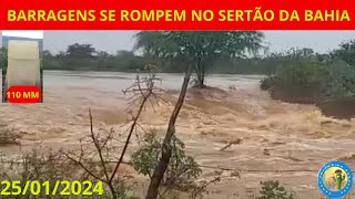 Incrível Várias barragens se rompem no Sertão da Bahia devido ao grande volume de chuva de hoje😱 [upl. by Arukas]