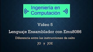 5 Diferencia entre las instrucciones de salto JG y JGE en lenguaje ensamblador [upl. by Annoyek]