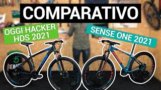 Comparativo Bicicleta Sense One 2021 X Oggi Hacker HDS 2021 [upl. by Warder]