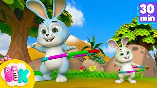 Petit lapinou petit lapin 🐰  Chansons avec des animaux pour Enfants  HeyKids en Français [upl. by Haneen]