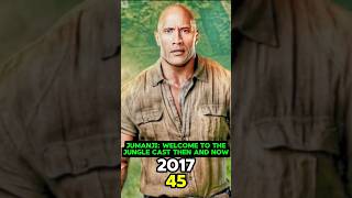 Jumanji Welcome to the Jungl‪e cast thenandnow casting shorts short jumanji dwaynejohnson [upl. by Yona]