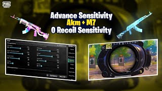 Advance Sensitivity in PUBG Mobile Akm  M7  0 Recoil Sensitivity  57 REFLEX [upl. by Fia]