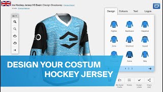 Ice hockey jersey design your costum hockey sweater with the owayo 3D Configurator  UK [upl. by Winne]