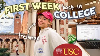 FIRST WEEK BACK IN COLLEGE 📚 USC freshman year new classes  spring semester vlog [upl. by Eelrac879]