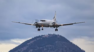 KF Aerospace Convair CV580F Smokey Approach and Landing at Kamloops Airport on Runway 27 [upl. by Cassie]