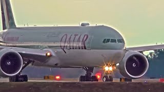 LOUD Qatar Boeing 777300ER TAKEOFF WITH ATC  SeaTac Int Airport [upl. by Gisela]