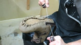 Making handmade hiking shoes  Making leather shoes [upl. by O'Rourke]