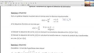 concours de Doctorat université de Constantine 1 épreuve Traitement du signal et détection [upl. by Faber805]