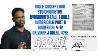 mole concept and stoichiometry class 10 icse numericals on avogadro law and mole concept chemistry [upl. by Rika928]