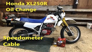 1986 Honda XL250R speedo cable and oil change [upl. by Nilknarf]