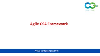 Agile CSA Framework  Computer Software Assurance  Compliance Group Inc [upl. by Hairabez]