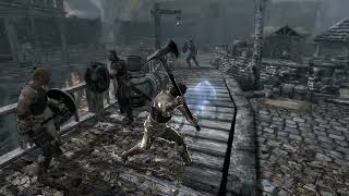 Skyrim Battles  Argis the Bulwark Belrand amp Marcurio vs Benor Calder amp Golldir [upl. by Junia]