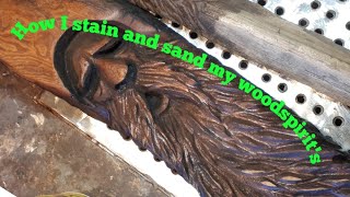 Staining and sanding my carvings How to [upl. by Gussy380]