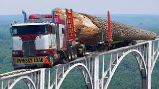 angerous Fastest Idiost Logging Wood Truck  Heavy Equipment Big Logging Wood Truck Driving Fails [upl. by Cohdwell]