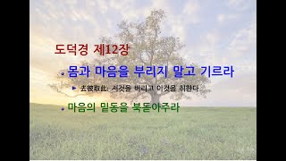 도덕경道德經 DaodeJing 선비수학자 제12장  오색영인목맹五色令人目盲  몸과 마음을 부리지 말고 기르라  마음의 밑동을 북돋아주라  재활용 기억 상자 [upl. by Goodrow]