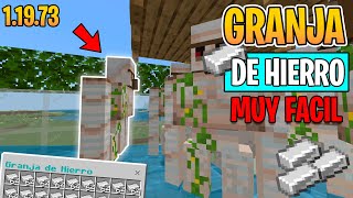 Granja de Hierro Sencilla Minecraft Bedrock 11973 [upl. by Sinnylg]