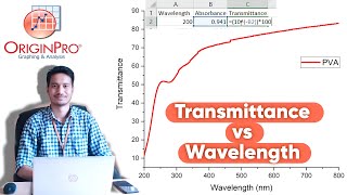 Transmittance Vs Wavelength graph from UV Visible data Simple step to plot Origin Kiran Thakur [upl. by Kristien135]