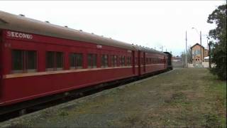 Australian Steam Trains Veteran Y112 and D3 639 double head on the mainline [upl. by Hatfield]