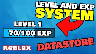 How to make an EXP BAR LEVEL SYSTEM WITH DATASTORE in ROBLOX STUDIO [upl. by Oiredised701]