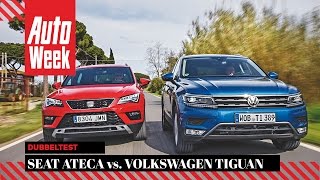 Seat Ateca vs VW Tiguan  AutoWeek Dubbeltest [upl. by Anawyt]