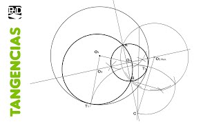 Tangentes interiores a una Circunferencia pasando por 2 Puntos  Tangencias por Potencia [upl. by Champaigne]