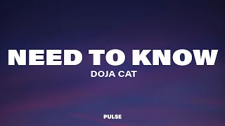 Doja Cat  Need To Know Lyrics [upl. by Yolanthe]