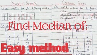 How to calculate Median for grouped dataMedian of discrete amp continuous series median statistics [upl. by Alenairam461]