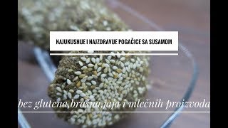 NAJUKUSNIJE I NAZDRAVIJE POGAČICE SA SUSAMOM bez glutenabrašnajaja i mlečnih proizvoda [upl. by Poll]