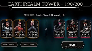 Earthrealm Tower Boss Match 170 amp 190 using Gold Team  MK Mobile [upl. by Whittaker]