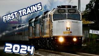 First Trains of 2024 Amtrak VIA Rail and BNSF [upl. by Etteniuq]