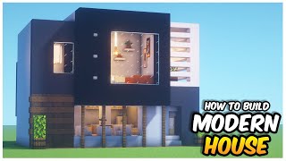 Minecraft How to Build a Compact Modern House  Modern Survival House Tutorial [upl. by Eyks]