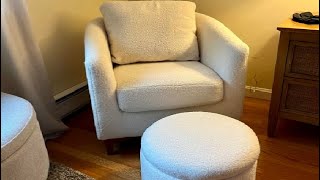 Honest Review of the Colamy Sherpa Accent Chair with Ottoman Set [upl. by Asilem]