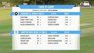 Farnham CC Surrey 2nd XI v Hampton Wick Royal CC 2nd XI [upl. by Gorman]