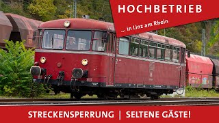 BahnStreckensperrung  Hochbetrieb am Bahnhof Linz am Rhein [upl. by Aerdnat]