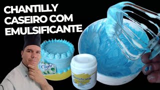 Como fazer chantilly caseiro com emulsificante e suco super fácil [upl. by Idnil247]