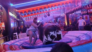 Amazing mechanical bull riding November 20th 2023 in Benidorm ♉ [upl. by Melar]